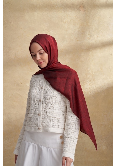 Armanda Jose Jakar Ethnic Desen Şal- 3303 Bordo