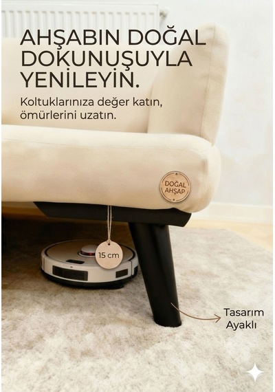1. Sınıf Gürgen Ağacı Siyah Mobilya Kanepe Koltuk Tv Ünitesi Mobilya Ayakları 5 Li Set Köşe Ayak Ve Destek Ayağı 15 Cm Robot Süpürge Uyumlu