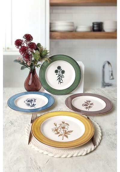 Keramika Floral Essence Servis Tabağı 28 Cm 4 Adet 22889-91-92 Çok Renkli
