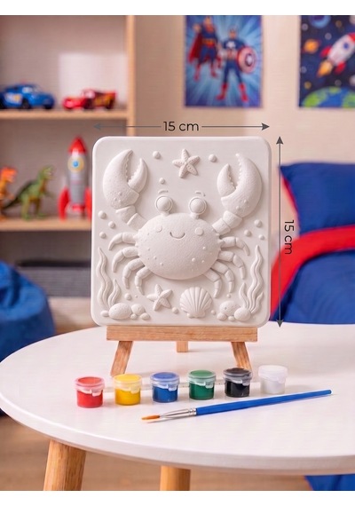 15x15 Sevimli Yengeç Taş Boyama Seti Çocuk Ve Yetişkin Hobi Kiti