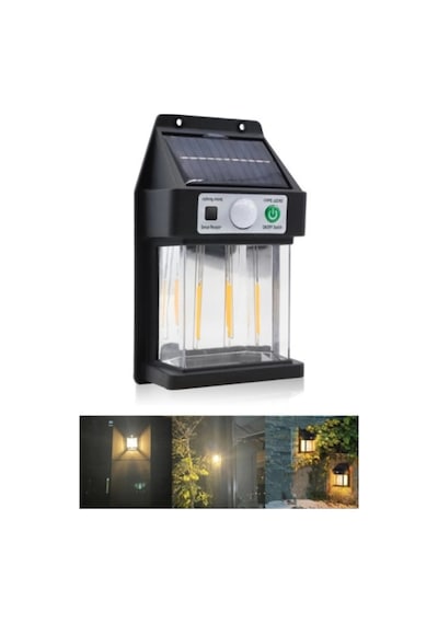 Herşeytrend Dikey 3 Ledli Güneş Enerjili Led Çok Renkli