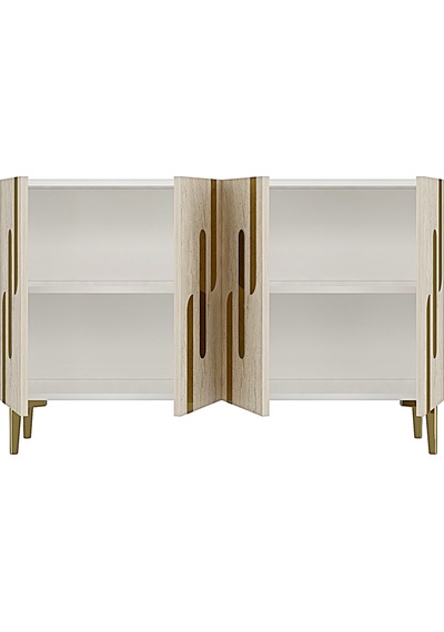 Ka1229btg Ece Konsol Ve Tv Sehpası Beyaz-traverten-gold 120cm