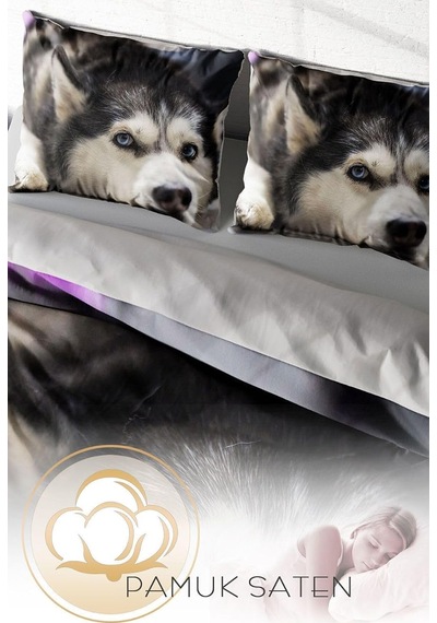 Çift Kişilik Pamuk Saten Nevresim Takımı Husky - 200x220 Cm, Monohome60671 Diğer