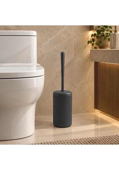 Lexroo Siyah Çizgili Lüks Tuvalet Fırçası Seti 30 Cm Uzunluk