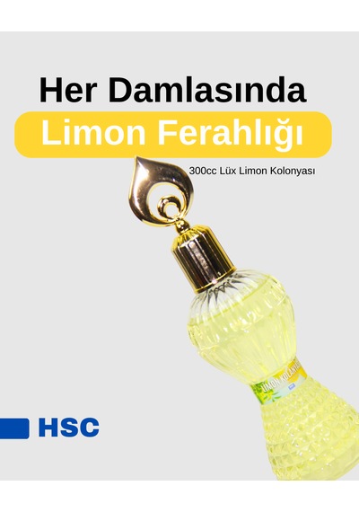 Lüx Limon Kolonyası 300cc Ferahlatıcı & Hijyenik Ve Özel Ambalaj Kolonya