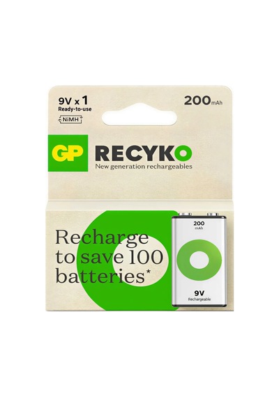 Gp Recyko 9v 200 Mah Nimh Blok Şarjlı Pil