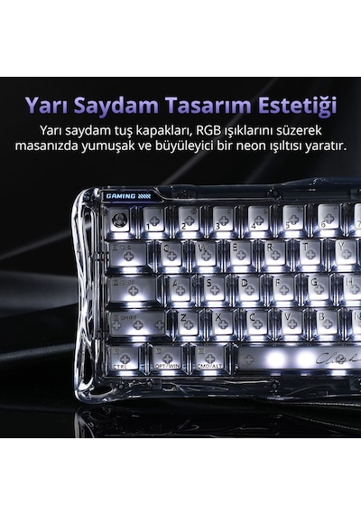 Gravastar Mercury V60 Manyetik Switch Gaming Klavye, Kablolu, İngilizce Q, Onyx Crystal