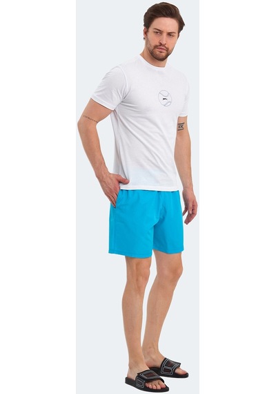 Slazenger RATING KTN Erkek Cepli Deniz Şortu Turkuaz Mayo