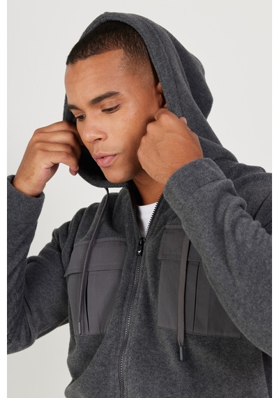 AC&Co / Altınyıldız Classics Erkek Antrasıt Melanj Standart Fit Normal Kesim Kapüşonlu Polar Antrasit Melanj AC&Co / Altınyıldız Classics Erkek Antrasıt Melanj Standart Fit Normal Kesim Kapüşonlu Polar Antrasit Melanj