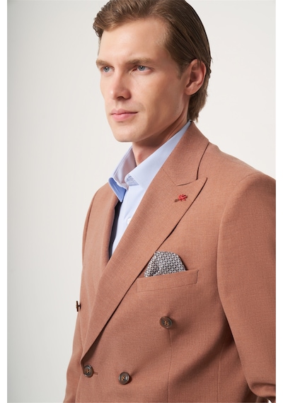 İmza Tarçın Kırlangıç Yaka Kruvaze 6 Drop Slim Fit Tam Astar Esnek Takım Elbise 1001260902