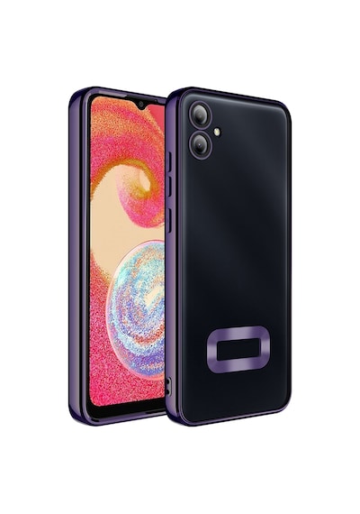 Galaxy A06 Kılıf Kamera Korumalı Logo Gösteren Zore Omega Kapak Derin Mor