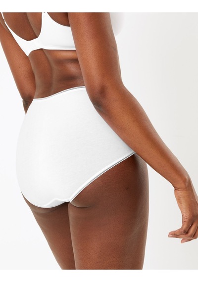 Marks & Spencer 5'li Cotton Lycra Full Brief Külot Seti Beyaz