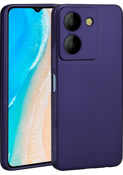 Noktaks - Vivo Uyumlu Vivo Y36 4g - Kılıf Mat Renkli Esnek Premier Silikon Kapak - Siyah