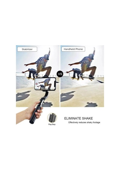 Akıllı Yayın Çerçeve Tripod Çok Amaçlı Kumandalı 360 Derece Gimbal Selfie Çubuğu Q08 Siyah