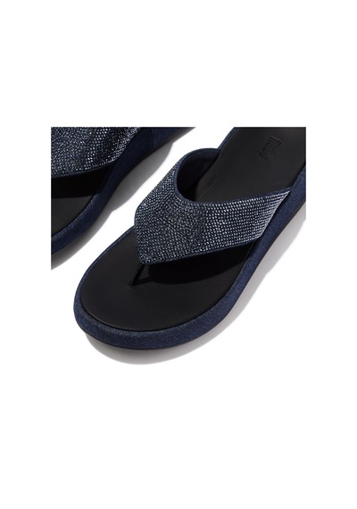 D71 Dark Denim Terlik Kadın Diğer A2v-d71 Fitflop F-mode Toe Post -denim And Hotfix Lacivert
