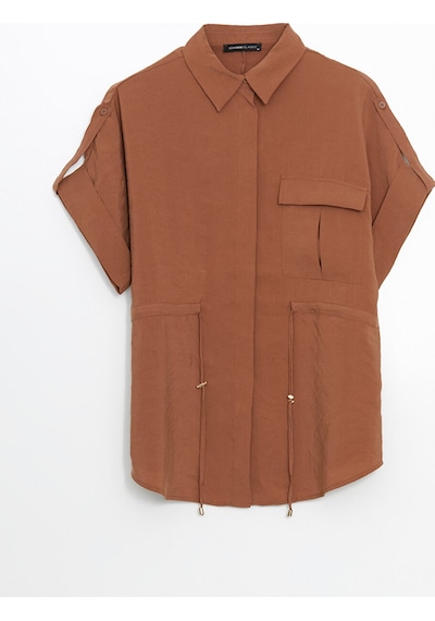 Lcwaıkıkı Classic Turuncu Oversize Modal Karışımlı Kadın Gömlek