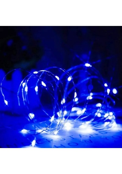 9 Metre Parlak Canlı Mavi Işık Micro Dökme Led Ultra Su Geçirmez Mavi Pilli Led Işık Sabit Yanar Mavi