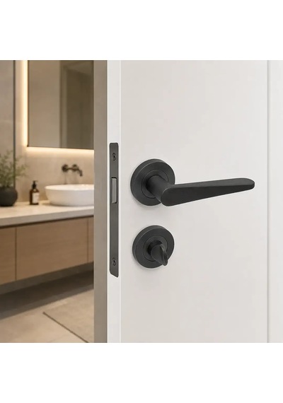 Sese Zara Modeli Yuvarlak Rozetli Wc Kapı Kolu Antrasit 200-223r-02-54