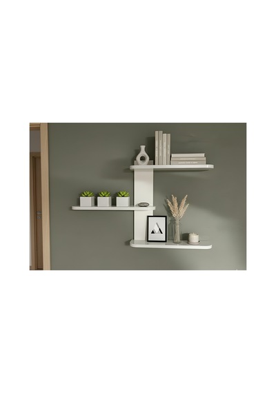 Raf101 Modern Duvar Rafı, Salon Antre Balkon Rafı, Beyaz - 839674254 Beyaz
