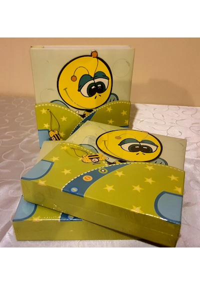 Cmf Kutulu Bebek Fotoğraf Resim Albümü 15x21 Cm 20'li + 10x15 Cm 60'lı Sarı