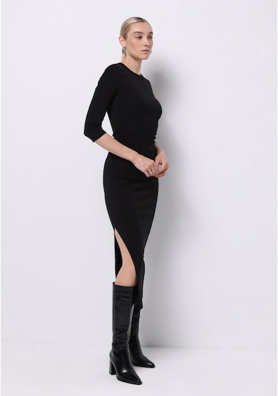 Colin's Colins Slim Fit Düz Kadın Siyah ¾ Kol Elbise Cl1076177 Q1.v2 Blk Siyah