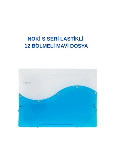 S Seri Lastikli 12 Bölmeli Dosya Mavi 1 Adet Mavi