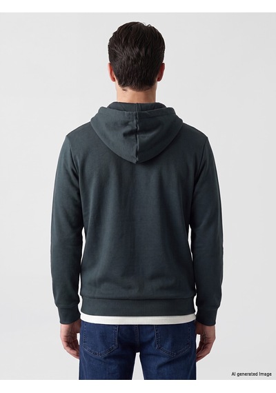 Lcwaıkıkı Classic Petrol Kapüşonlu Erkek Fermuarlı Sweatshirt