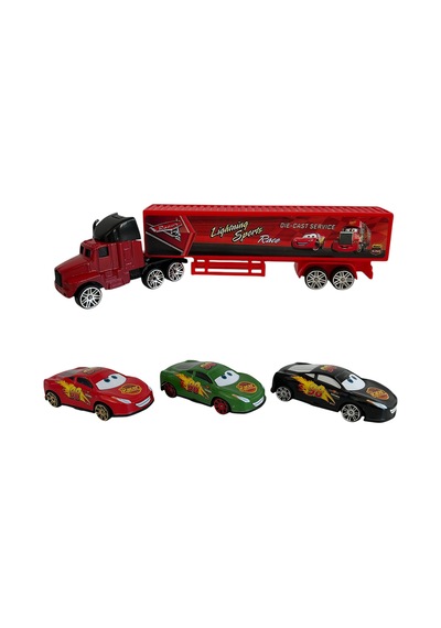 Cars Arabalar Taşıyıcı Tır Mack Şimşek Mcqueen Oyuncak Metal Araba Seti Diğer