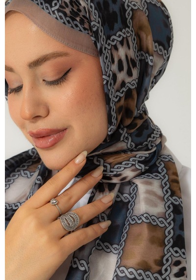 Mimiyum Soft Şal Zincir Leopar Toprak