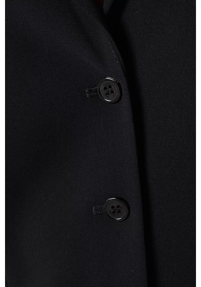 12storeez Mat Krep Kumaş,v Yaka, Düğmeli Fitted Kadın Blazer Siyah