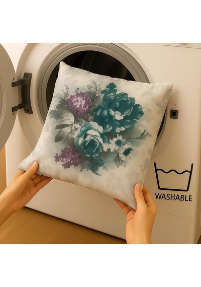 Dijital Baskı Bitki Ve Yaprak Desenli Dekoratif Yastık Kılıfı 45x45 Cm Fermuarlı, Yıkanabilir, Modern Doğal Diğer