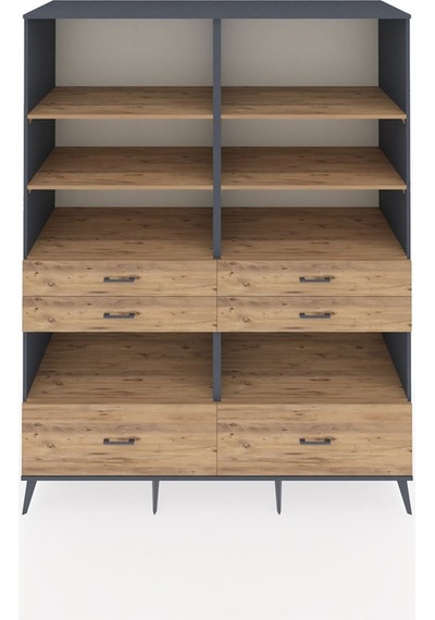 Kronos Gardrop 8 Raflı 6 Çekmeceli 176x59x221 Antrasit-çam Çam Kronos Gardrop 8 Raflı 6 Çekmeceli 176x59x221 Antrasit-çam Çam