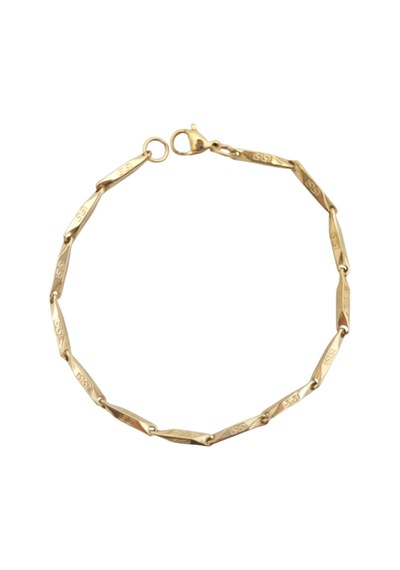 Çelik Bileklik Titanyum Melon Motifli Model 2 Mm 22 Cm Altın Sarısı Gold Altın