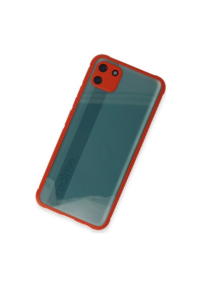 Newface - 399 - Realme C11 Kılıf Miami Şeffaf Silikon - Novapazr - - Kırmızı