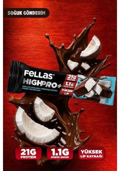 Çikolata Kaplı Highpro Protein Bar - Hindistan Cevizli 50 G - 12 Adet