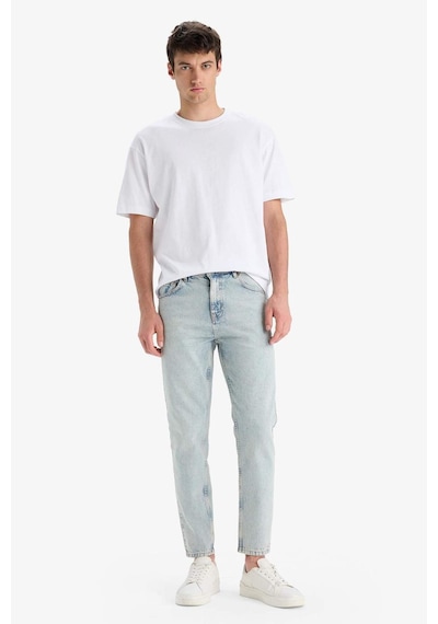 DeFacto %100 Pamuk 90's Slim Fit Dar Kalıp Yüksek Bel Dar Paça Jean Yıkamalı Pantolon F3903AX25SMNM39