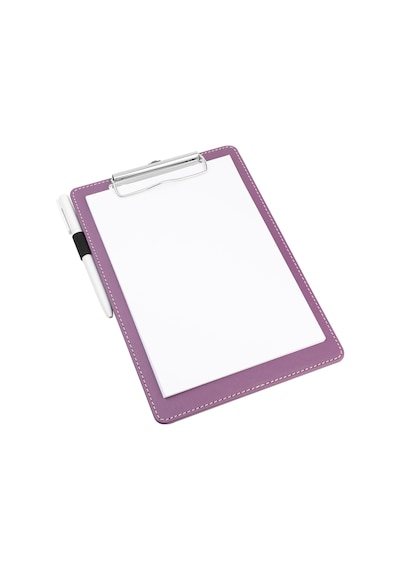 Sekreterlik,a5 Küçük Boy,kapaksız,a5 Clipboard Vegan Suni Deri,17,5x24,5 Cm.,lila/mor