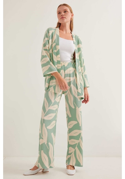 Bigdart Gabria Desenli Kimono Takım Mint