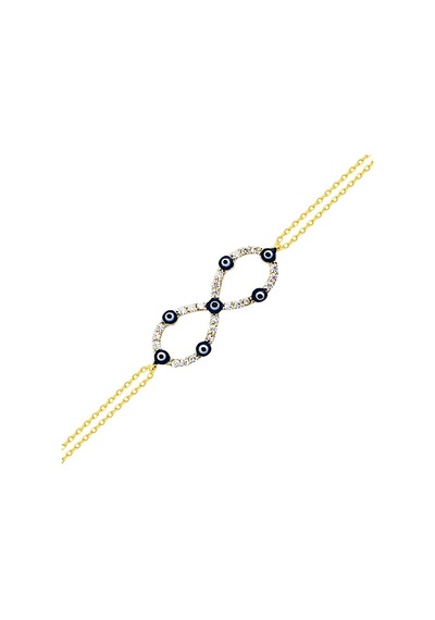 Altın Zincir Sonsuzluk Bileklik 14K Gold 17 Cm Gözlü 1,90 Gr Sarı Altın