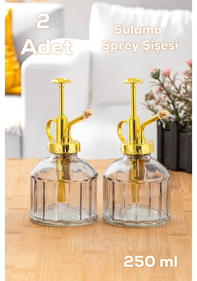 Perotti 15733 2li Gri Vintage Cam Bitki Sulama Şişesi Sulama Kabı