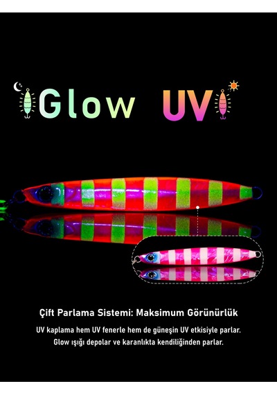 Jig, Zoka, Suni Yem, Glow Uv Metal Jig, 45gr 10cm Jıgto Nova-45