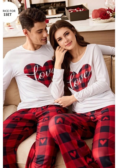 Bella Notte Kırmızı Erkek Ekoseli Çift Pijama Takımı