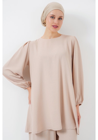 Ayrobin Tunik Pantolon Alt Üst Takım 6712 - Krem Krem