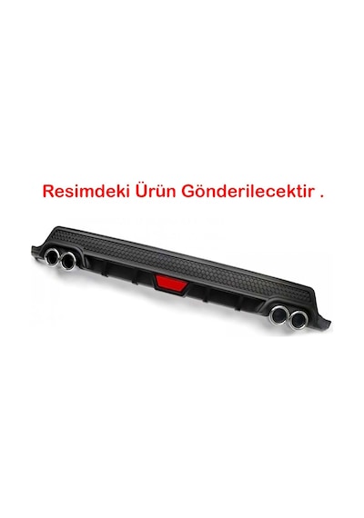 Hyundai Accent Era Uyumlu Siyah Difüzör Difizör Yuvarlak Egzoz Görünüm Kulaklı Tip
