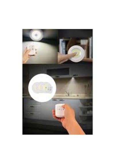 3Lü Dokunmatik Işıldak Uzaktan Kumandalı Pilli Spot Led Lamba