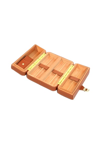Cohiba Dahili Çakmak Taba Deri Puro Taşıma Çantası & Seyahat Humidoru - Tr9763