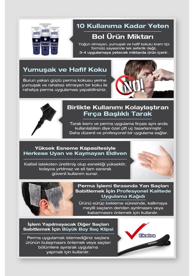 Kalıcı&hızlı Etkili Keratin İçerikli Saç Düzleştirici Krem Dashu For Men Premium Fast Down Perm 10