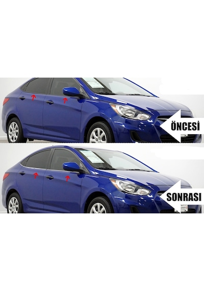 Hyundai Accent Blue Krom Cam Çıtası 6 Parça 2011-2020 Paslanmaz Ç