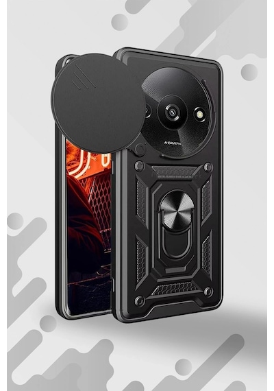 Muratech Newface Xiaomi Redmi A3 4g Kılıf Pars Lens Yüzüklü Silikon - Gümüş