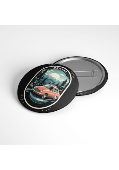 Nostaljik Sürüş - 58mm Rozet Çok Renkli